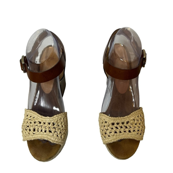 CASTAÑER Leather Colorblock Neutral Pattern Chunky Block Heel Sandals - Picture 8 of 16